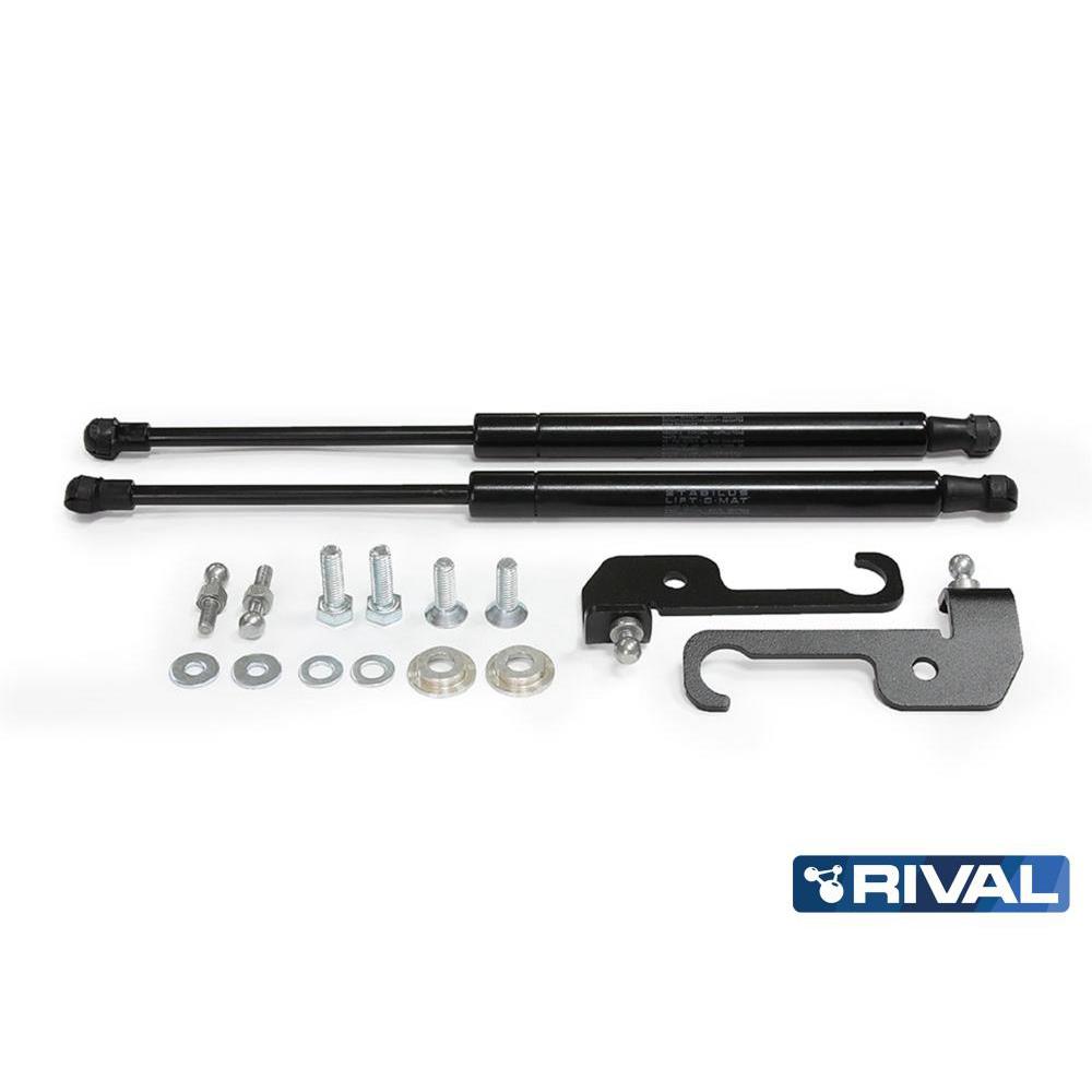Амортизаторы капота RIVAL (2 шт.) Mitsubishi Pajero Sport / L200 (2008-2013; 2013-2016/2006-2014; 2013-2015)