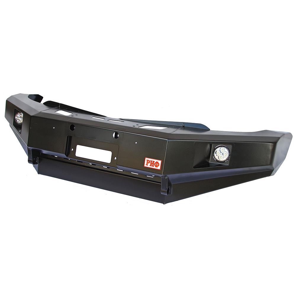 Бампер РИФ силовой передний Mitsubishi L200 2005-2015/Pajero Sport 2009-2015 с доп.фарами и защ.бачка омыват