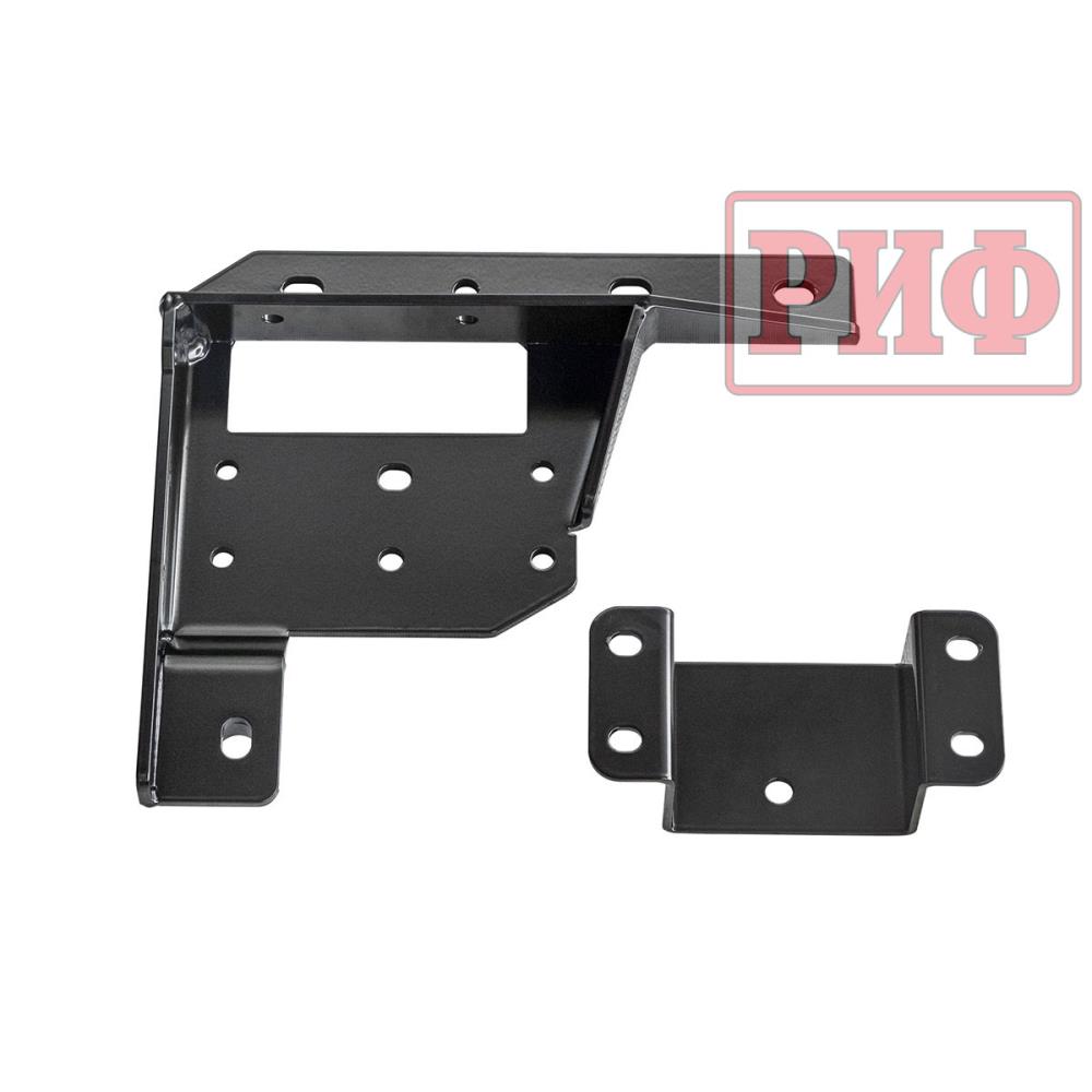 Бампер РИФ силовой передний Mitsubishi Pajero Sport 2015+ с доп. фарами (арт. B0205), защитной дугой, защитой бачка омывателя, под парктроник