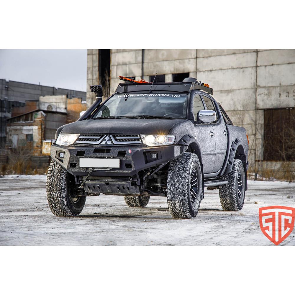 Бампер силовой передний STC тип Revo Mitsubishi Pajero Sport 2013-2015 c защитной дугой
