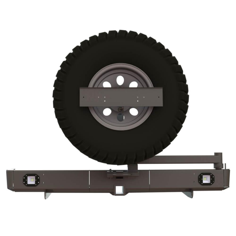 Бампер силовой задний Mitsubishi Pajero Sport 2016+ c квадрат под фаркоп, калитка и и противотуманными фарами