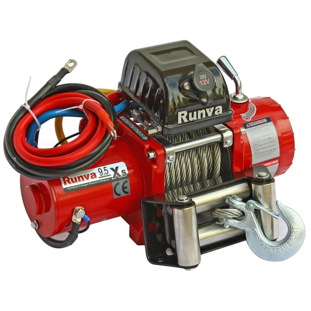 Лебёдка электрическая 12V Runva 9500 lbs 4350 кг короткий барабан