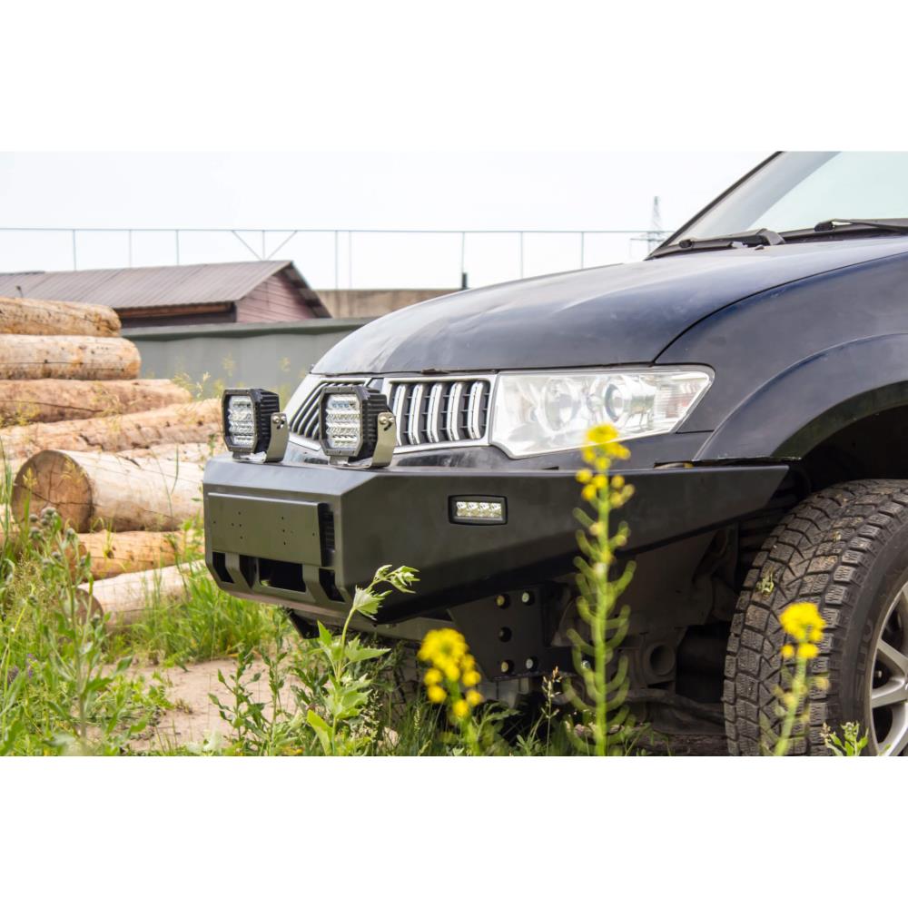 Передний силовой бампер Mitsubishi Pajero Sport 2008-2015/L200 2006-2015 c противотуманными фарами