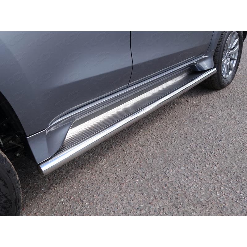 Пороги с площадкой (нерж. лист) 60,3 мм