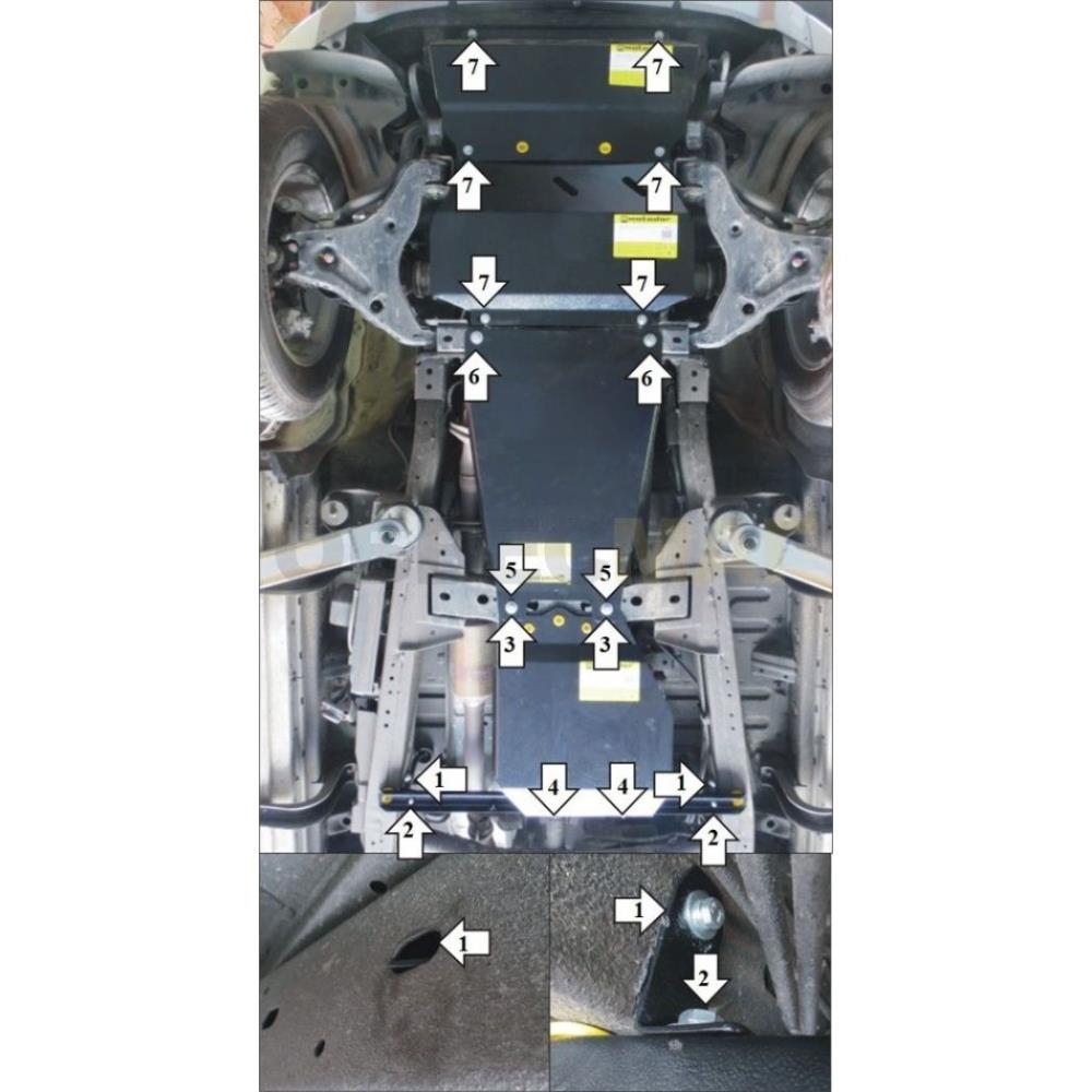 Усиленная защита днища Mitsubishi Pajero Sport III 2016-н.в.