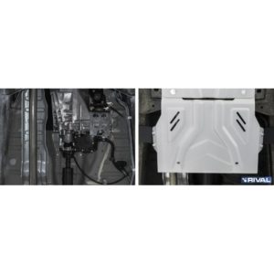 Защита РК + комплект крепежа, RIVAL, Алюминий, Mitsubishi L200 2015-, V - 2.4d; 2.4d H.P./Mitsubishi Pajero Sport 2016-, V - 3.0; 2.4d./Fiat Fullback 2016-, V - 2.4d