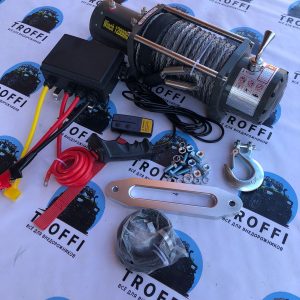Лебедка электрическая 12V Electric Winch 12000 lbs / 5443 кг (блок управления влагозащищен IP66) с кевларовым тросом 8 mm эконом